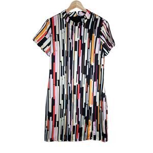 Julie Brown NYC Womens Shift Dress 6 Mod Retro Short Sleeve Funky Modern PopArt
